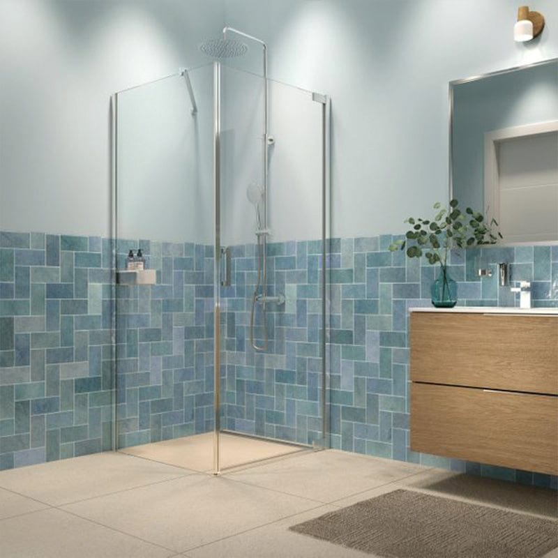 Sealskin Inc Dusjhjørne Kombi (vegg+dør) - Svingdør m/fastfelt Krom / 90x90cm / Klart glass Sealskin Dusjhjørne CO-XI240906265100