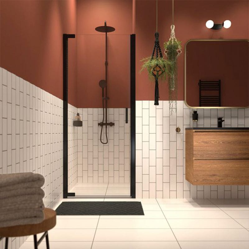 Sealskin Inc Svingdør for nisje B90/100xH200cm Svart matt / 100cm / Klart glass Sealskin Dusjnisje CO-XI201006195100