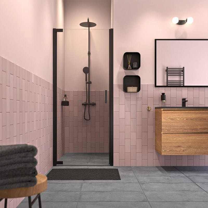 Sealskin Inc Svingdør for nisje B90/100xH200cm Svart matt / 90cm / Klart glass Sealskin Dusjnisje CO-XI200906195100