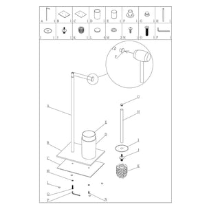 Sealskin Tube 3i1 Frittstående Toalettrullholder