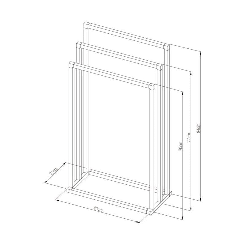 Sealskin Tube Håndklestativ 3 stenger - firkantet rør Sealskin Håndklestativ