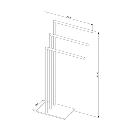 Sealskin Tube Håndklestativ 3 stenger