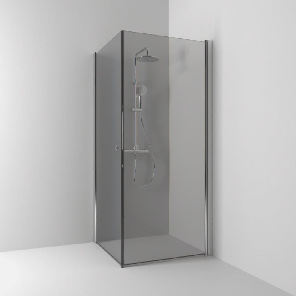 Skoga Dusjhjørne Rett Hullgrep 100x100cm / Krom / Røykfarget glass Svedbergs Dusjhjørne SV-63511411