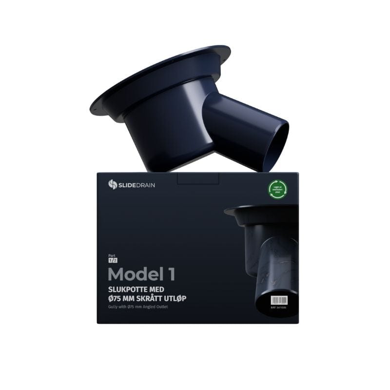 Slidedrain Model 1 Slukpotte Skrått utløp Slidedrain Gulvsluk GRO-3411006