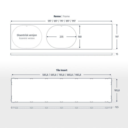 Slidedrain Slukrenne eksentrisk tile insert