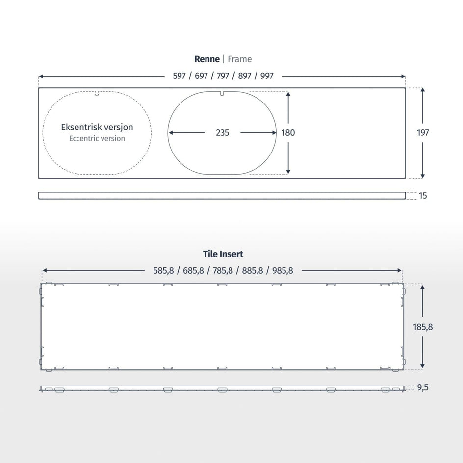 Slidedrain Slukrenne eksentrisk tile Slidedrain Slukrenne