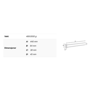 Smedbo AK326 Svingbar Håndklestang Air