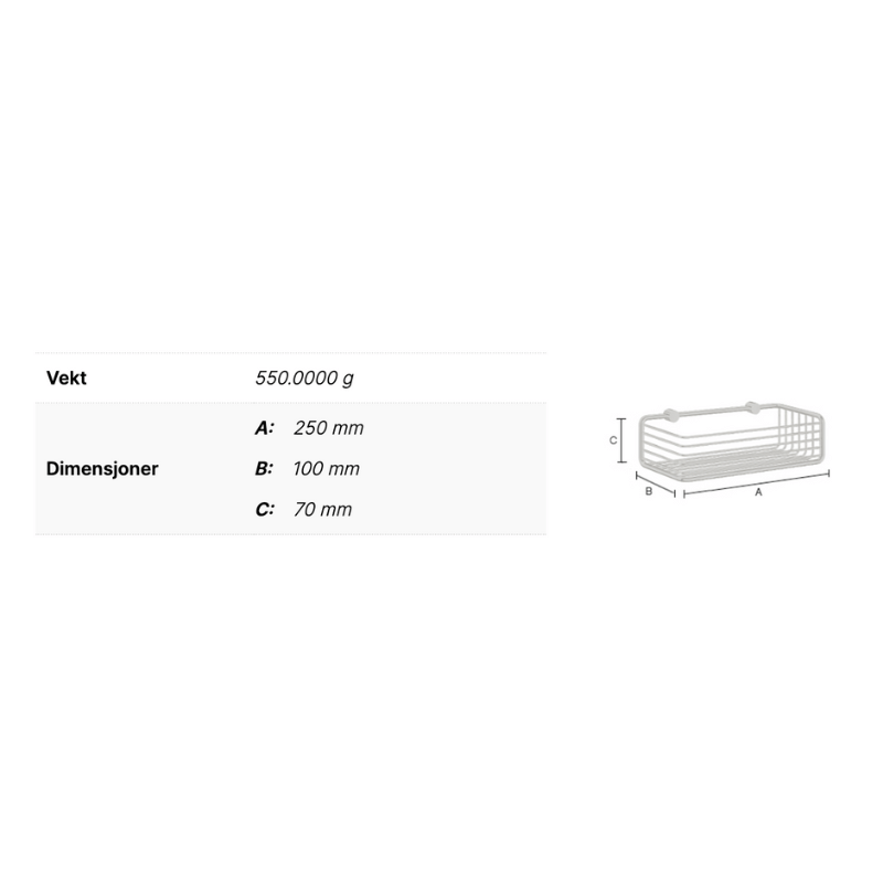 Smedbo DK1101 enkel dusjkurv Sideline - Krom Krom Smedbo Dusjhylle SM-DK1101