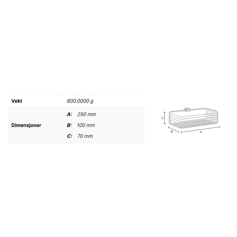 Smedbo DK1106 kurv til dusjstang Sideline - Krom Krom Smedbo Dusjhylle SM-DK1106