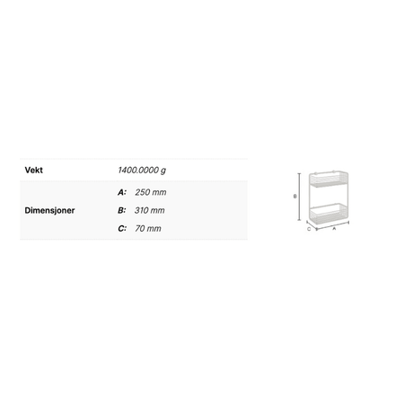 Smedbo DK1111 dobbel dusjkurv H310 mm Sideline