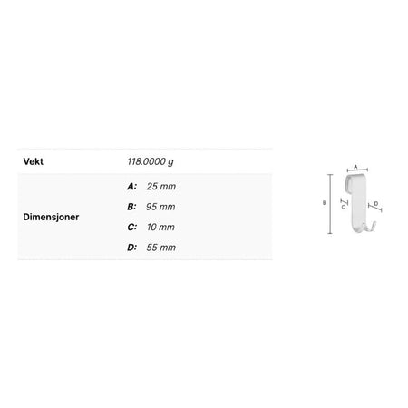 Smedbo DK2111 Krok til Sideline Kurver - Krom