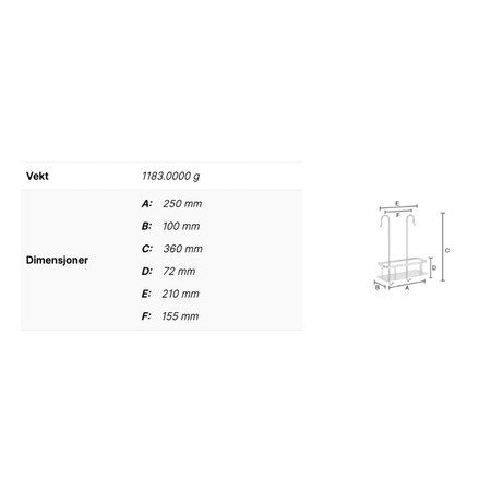 Smedbo DK3048 Dusjkurv for Dusjbatteri