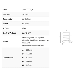 Smedbo FK/FB700 Håndkletørker Dry Kompakt