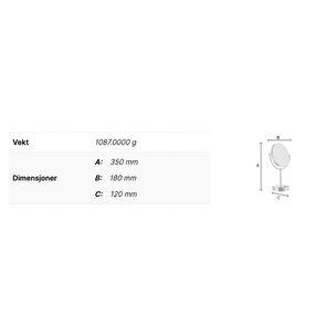 Smedbo FK474E Sminkespeil 5x LED Lys