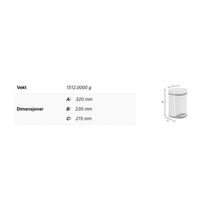 Smedbo FK662 Pedalbøtte 6 Liter Hvit