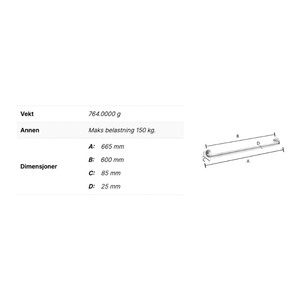 Smedbo FK807 Badekarhåndtak Sving Lang