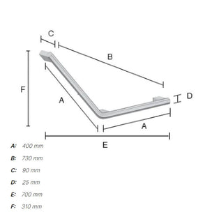 Smedbo Living 812 V Form Badekarhåndtak