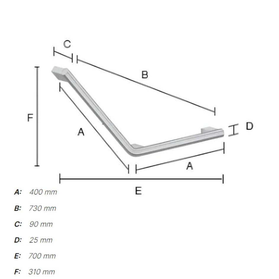 Smedbo Living 812 V Form Badekarhåndtak Krom Smedbo Badekarhåndtak SM-FK812