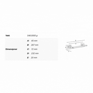 Smedbo OK325 ICE Badekarhåndtak 26,7cm