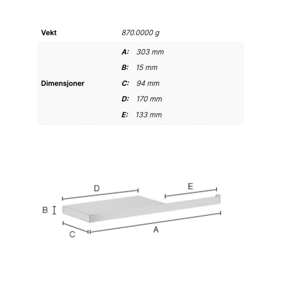 Smedbo Outline 3411 Toalettpapirholder med Hylle Smedbo Toalettrullholder