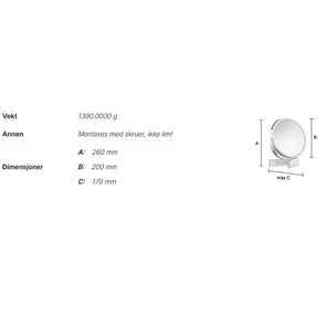 Smedbo Outline 490 Sminkespeil Vegghengt - 7x