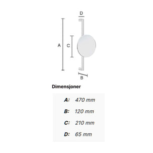 Smedbo Outline 493 Sminkespeil på stang