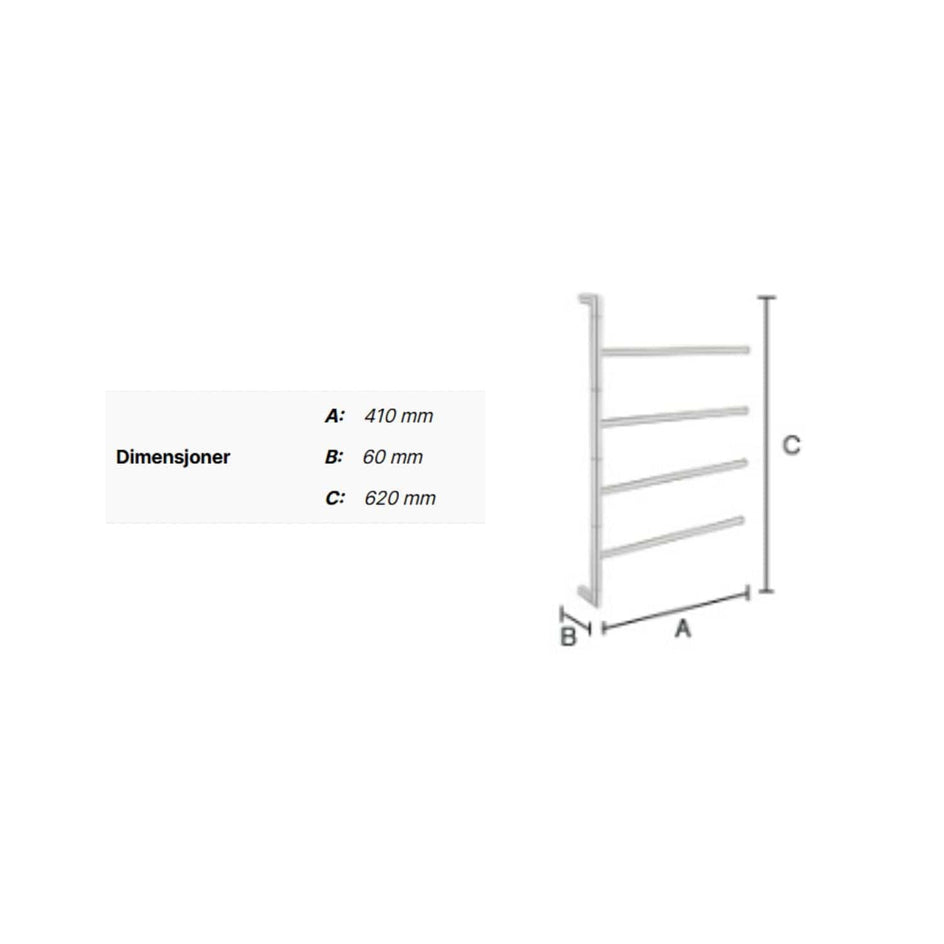 Smedbo Outline FK634 Svingbar Håndklestang Krom Krom Smedbo Håndklestang SM-FK634