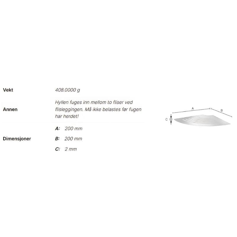 Smedbo Sideline 3064 Hjørnehylle for Flisvegg Smedbo Dusjhylle