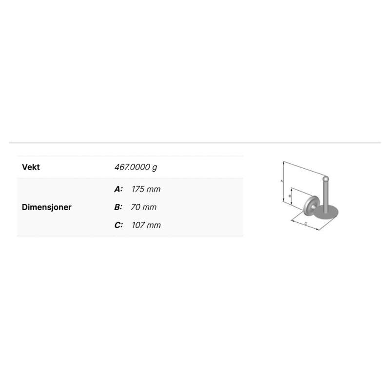 Smedbo Villa 220 Reserverullholder Smedbo Reserverullholder