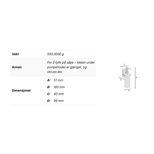 Smedbo ZK370 Såpedispenser Vegg Pool