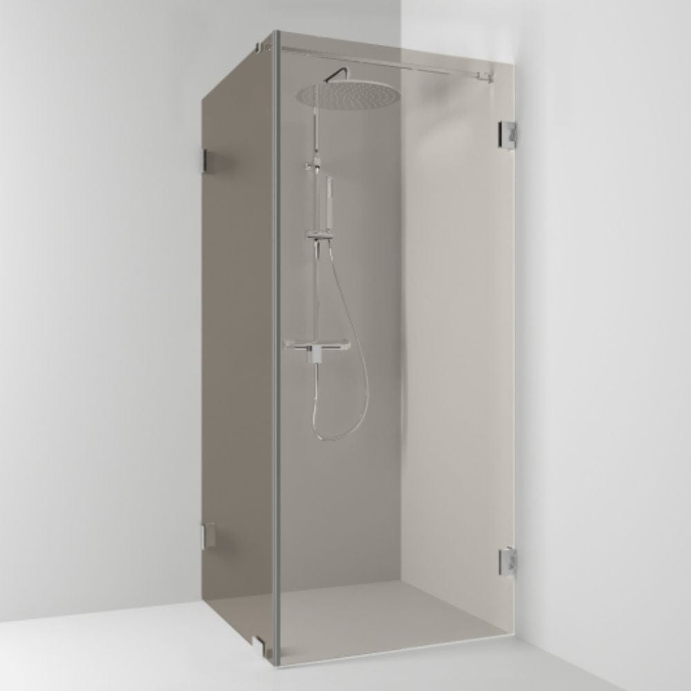 Svedbergs 180° Dusjhjørne Kombi (vegg+dør) Krom / 80x80cm / Bronsefarget glass Svedbergs Dusjhjørne SV-654988