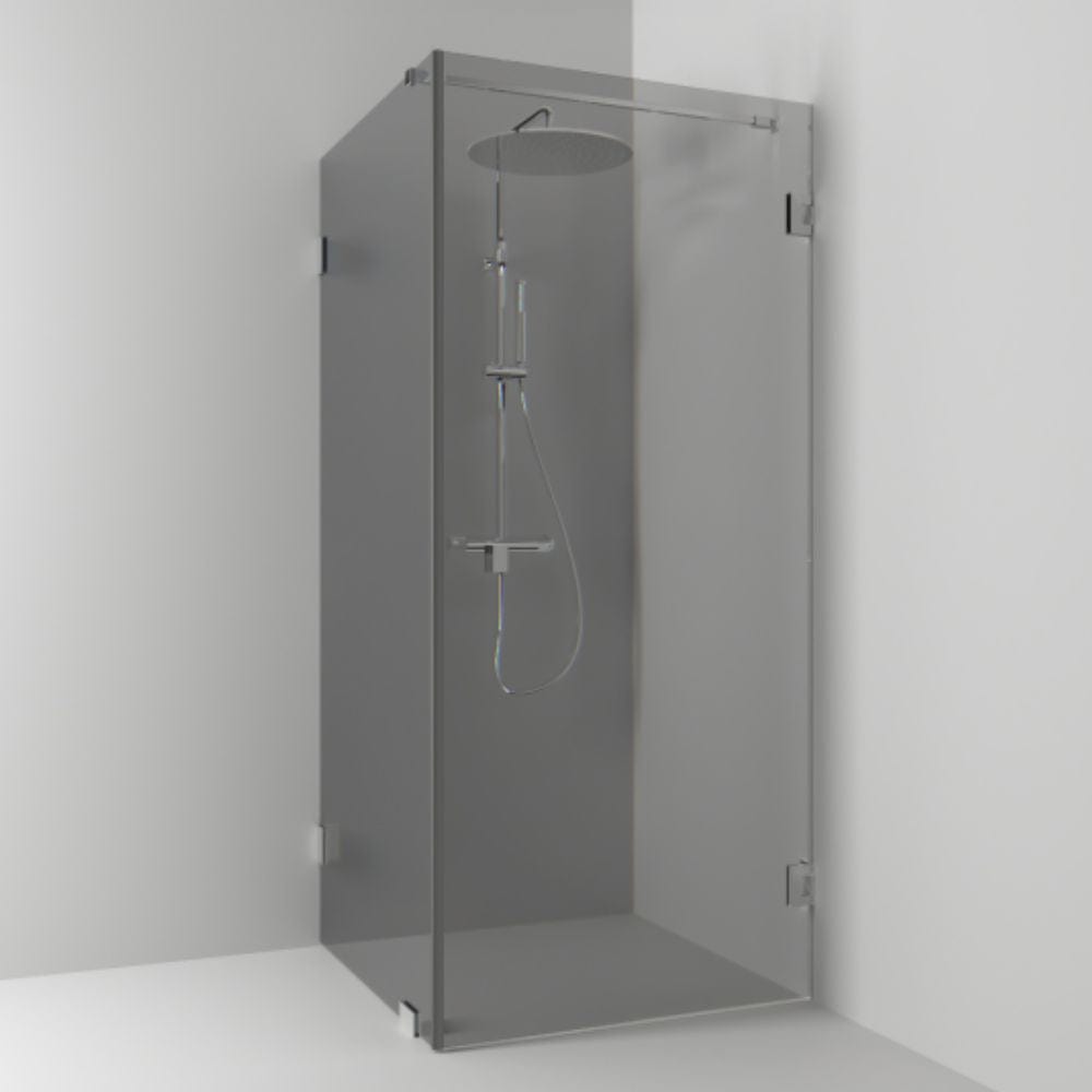 Svedbergs 180° Dusjhjørne Kombi (vegg+dør) Krom / 80x80cm / Røykfarget glass Svedbergs Dusjhjørne SV-654888