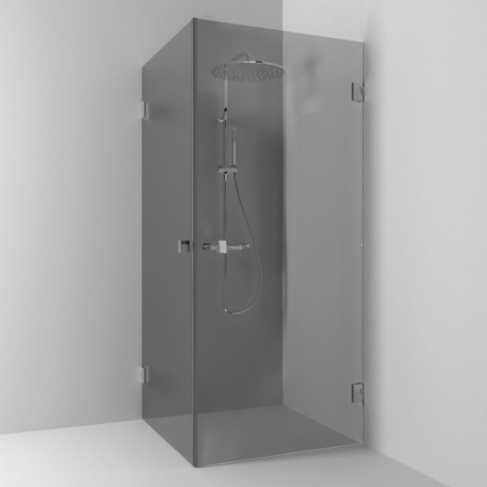 Svedbergs 180° Dusjhjørne Rett Krom / 80x80cm / Røykfarget glass Svedbergs Dusjhjørne SV-653888