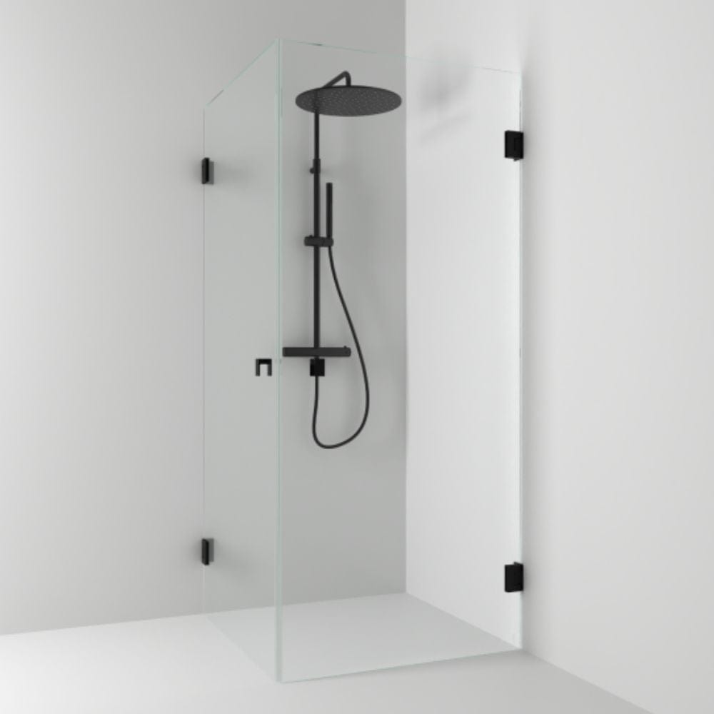 Svedbergs 180° Dusjhjørne Rett Svart matt / 80x80cm / Klart glass Svedbergs Dusjhjørne SV-683788