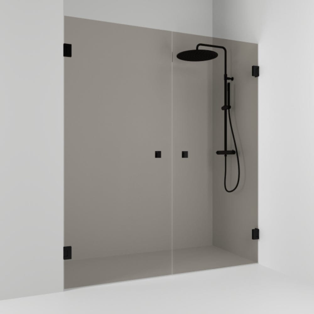 Svedbergs 180° Dusjnisje Dobbel Svart matt / 156,5cm / Bronsefarget glass Svedbergs Dusjnisje SV-685916