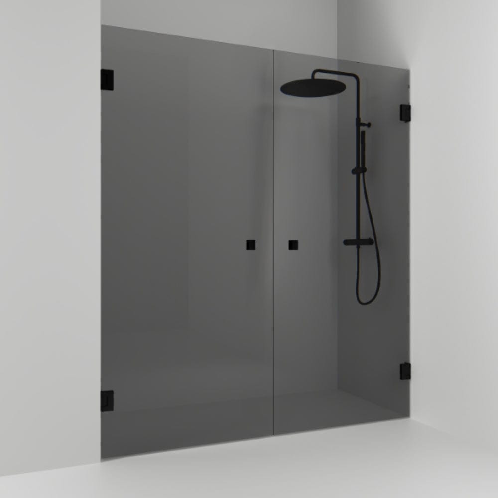 Svedbergs 180° Dusjnisje Dobbel Svart matt / 176,5cm / Røykfarget glass Svedbergs Dusjnisje SV-685818