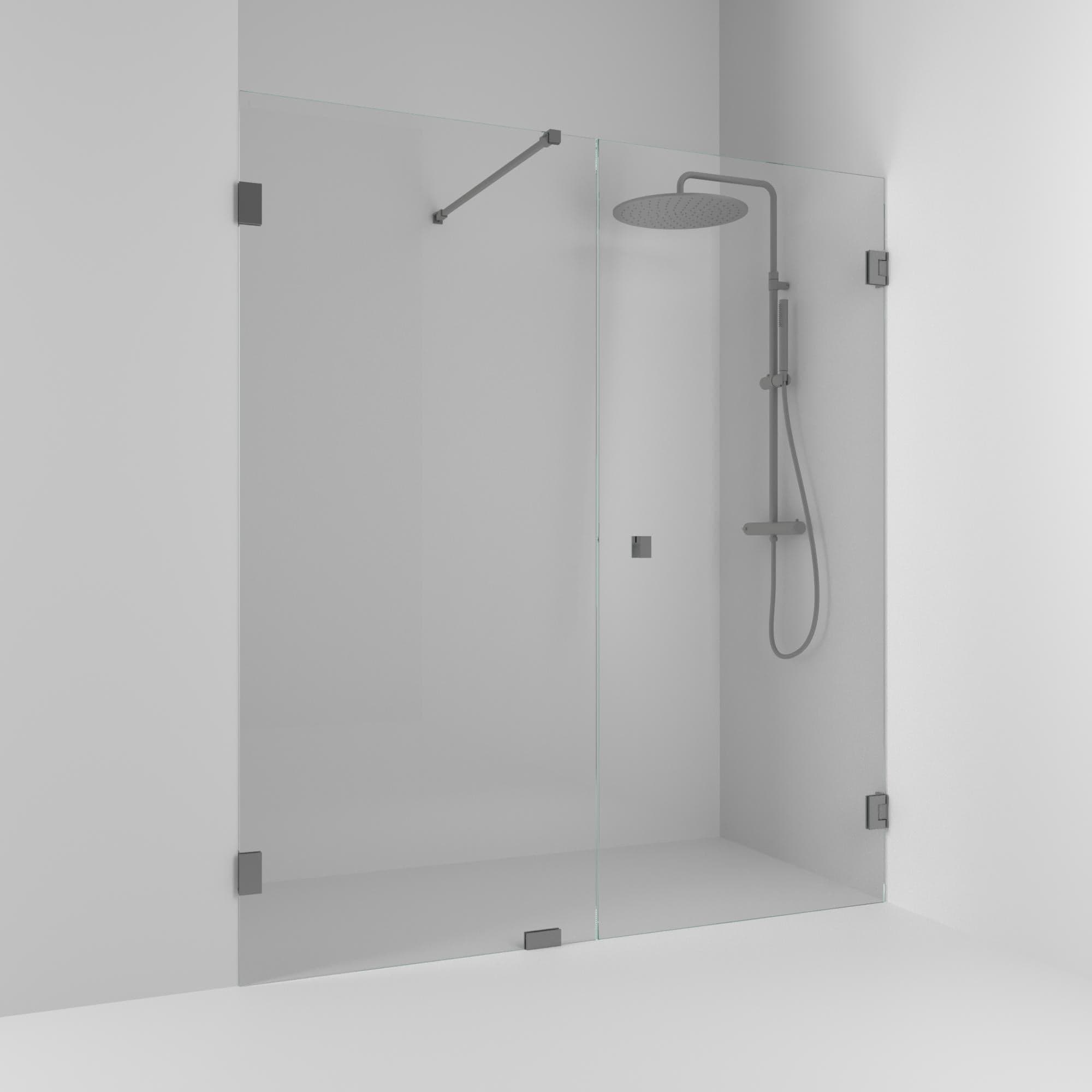 Svedbergs 180° Dusjnisje Kombi (vegg+dør) Blyantpenn svart / 156,5cm / Klart glass Svedbergs Dusjnisje SV-626716