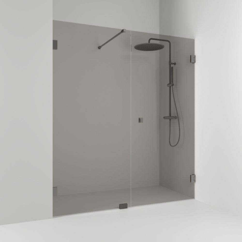 Svedbergs 180° Dusjnisje Kombi (vegg+dør) Blyantpenn svart / 196,5cm / Bronsefarget glass Svedbergs Dusjnisje SV-626920