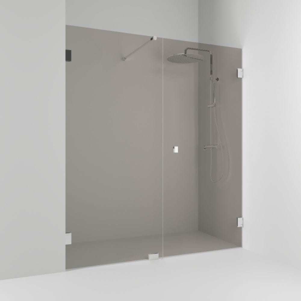 Svedbergs 180° Dusjnisje Kombi (Vegg+dør) Krom / 156,5cm Bronsefarget Glass