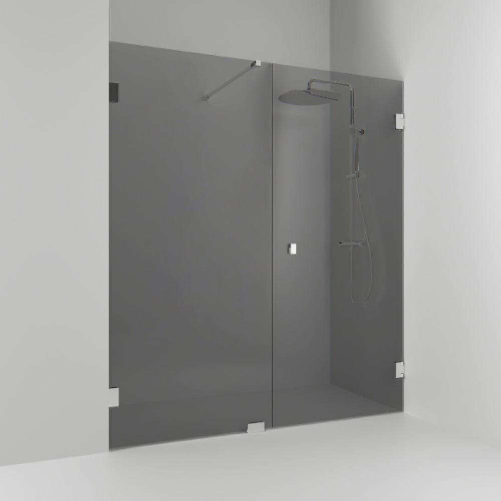 Svedbergs 180° Dusjnisje Kombi (vegg+dør) Krom / 196,5cm / Røykfarget glass Svedbergs Dusjnisje SV-656820