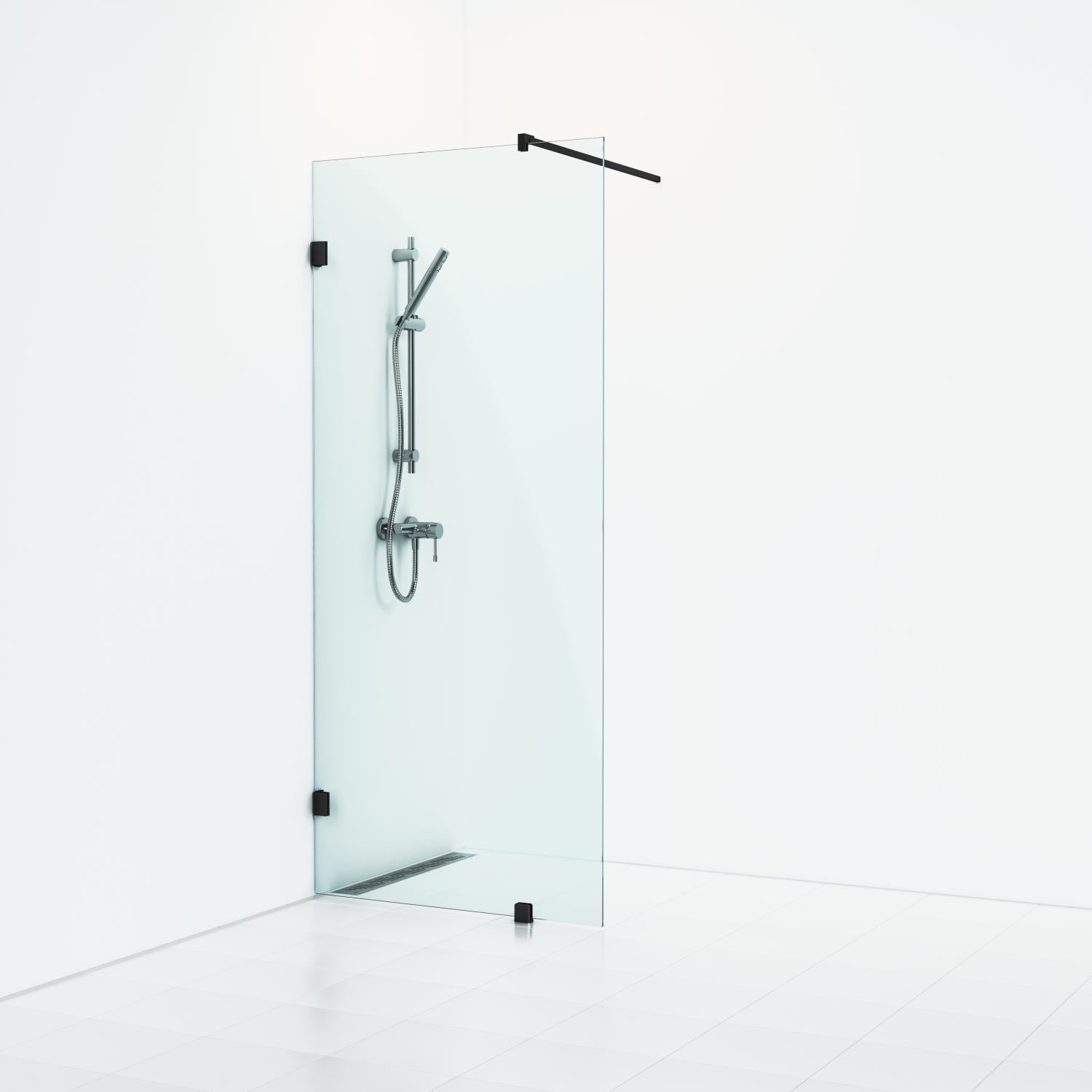 Svedbergs 180° Dusjvegg med fot og stag Svedbergs Dusjvegg