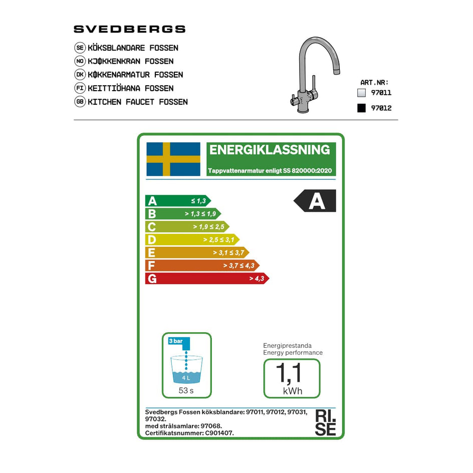 Svedbergs Fossen Kjøkkenarmatur Svedbergs Kjøkkenarmatur