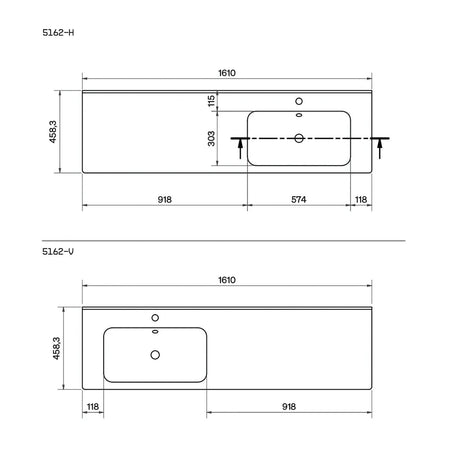 Svedbergs Nerby Møbelservant B160xD45 Hvit