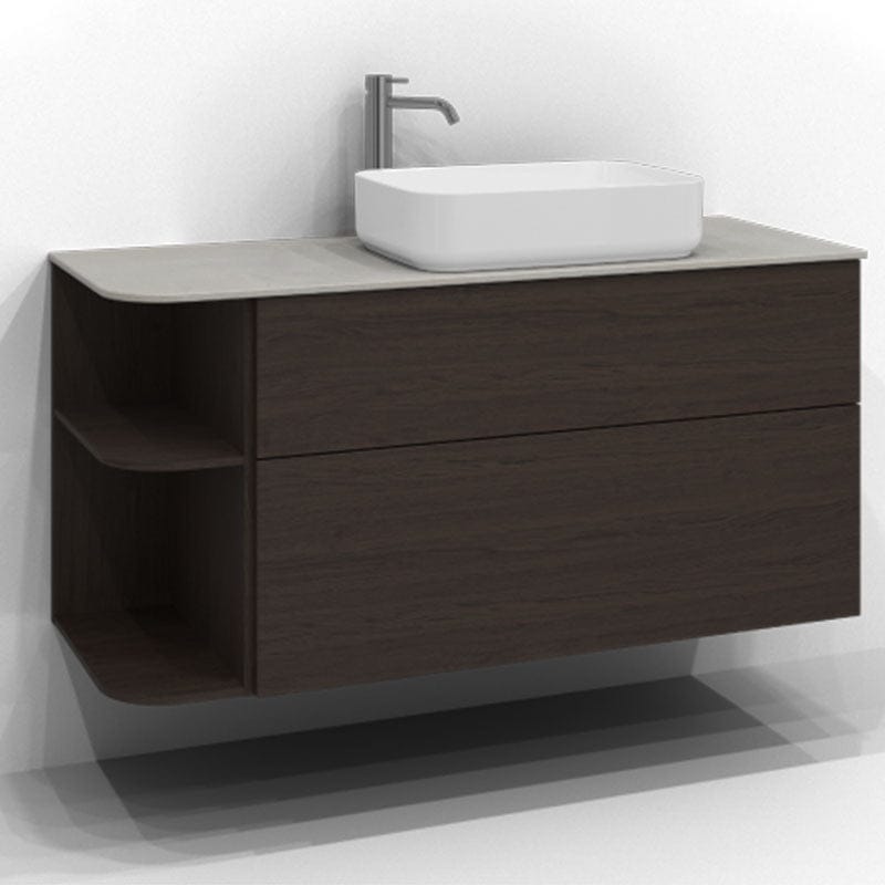 Svedbergs Poem Soft Servantskap Brun ask / 120cm høyre / Plan push-open Svedbergs Servantskap SV-34512152-P-SH