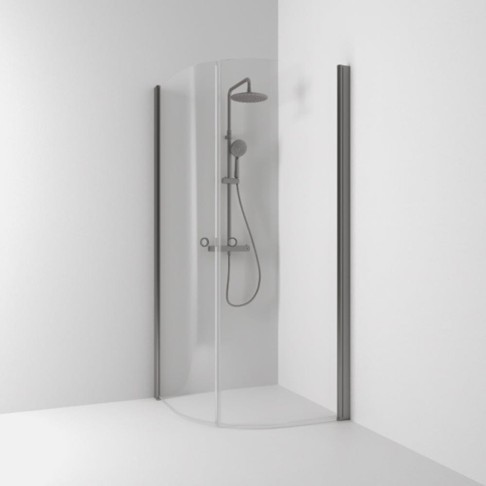 Svedbergs Skoga Dusjhjørne Buet Hullgrep Blyantpenn svart / 90x90cm / Klart glass Svedbergs Dusjhjørne SV-60607599