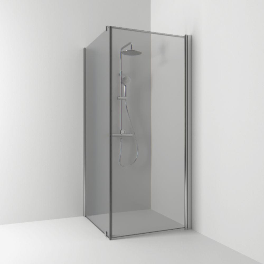 Svedbergs Skoga Dusjhjørne Kombi (vegg+dør) Matt aluminium / 73x70cm / Røkfarget glass Svedbergs Dusjhjørne SV-62011377