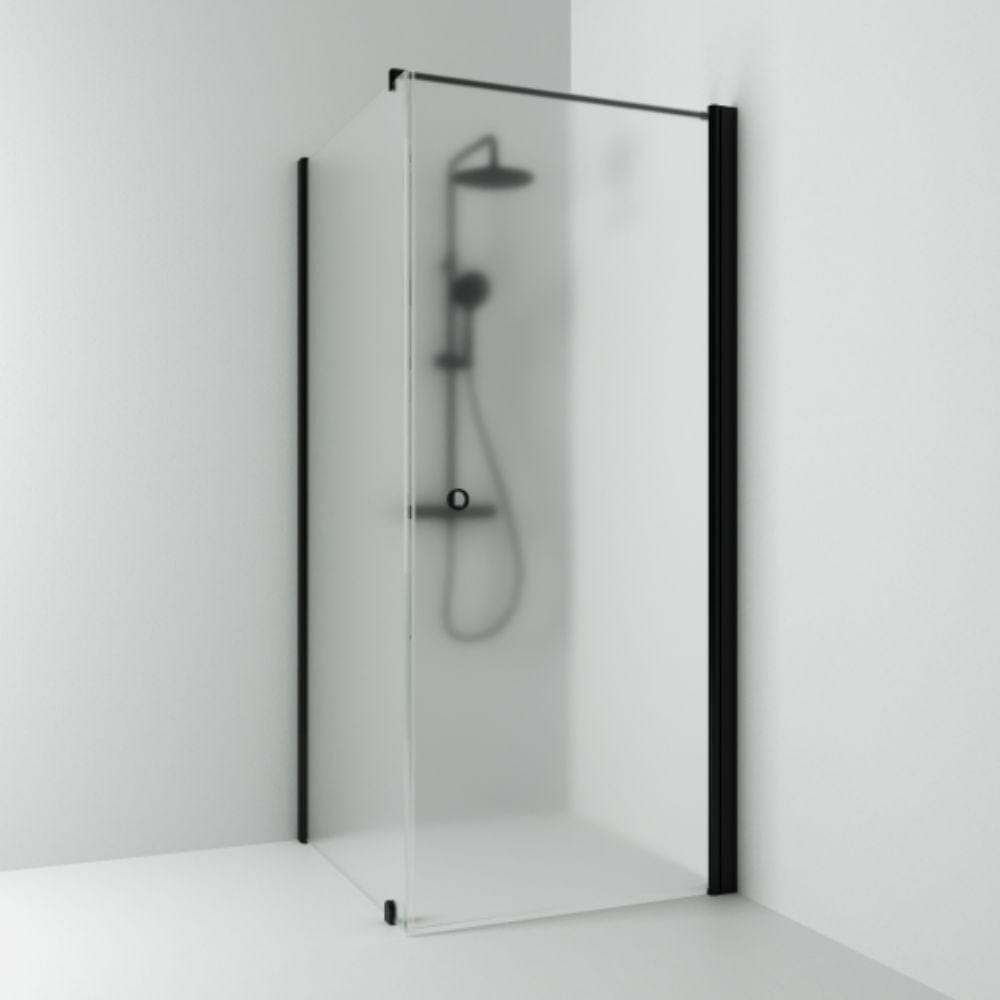 Svedbergs Skoga Dusjhjørne Kombi (vegg+dør) Svart matt / 73x70cm / Frostet glass Svedbergs Dusjhjørne SV-62008277