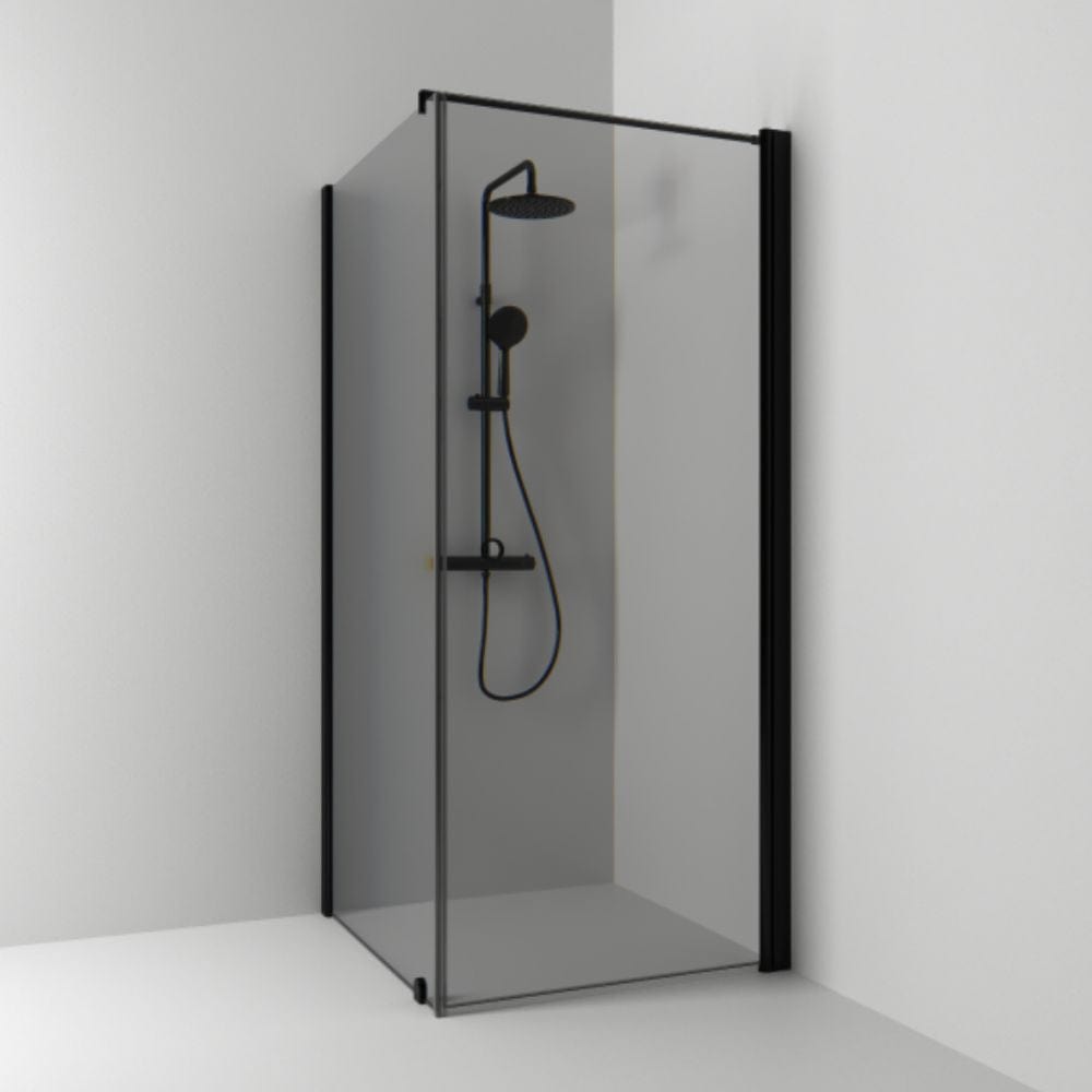 Svedbergs Skoga Dusjhjørne Kombi (vegg+dør) Svart matt / 73x70cm / Røkfarget glass Svedbergs Dusjhjørne SV-62011277