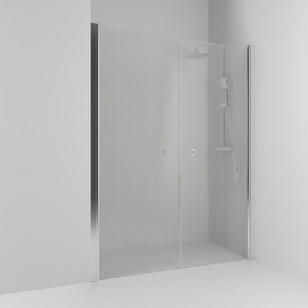 Svedbergs Skoga Dusjnisje Rett Dobbel Krom / 108cm / Frostet glass Svedbergs Dusjnisje SV-60208455