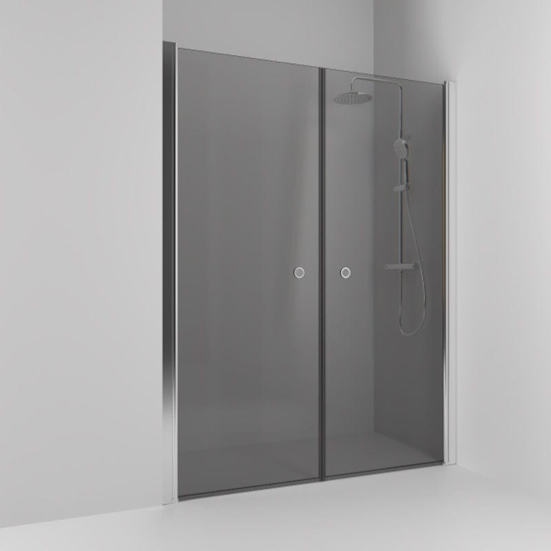 Svedbergs Skoga Dusjnisje Rett Dobbel Krom / 138cm / Røkfarget glass Svedbergs Dusjnisje SV-60211470